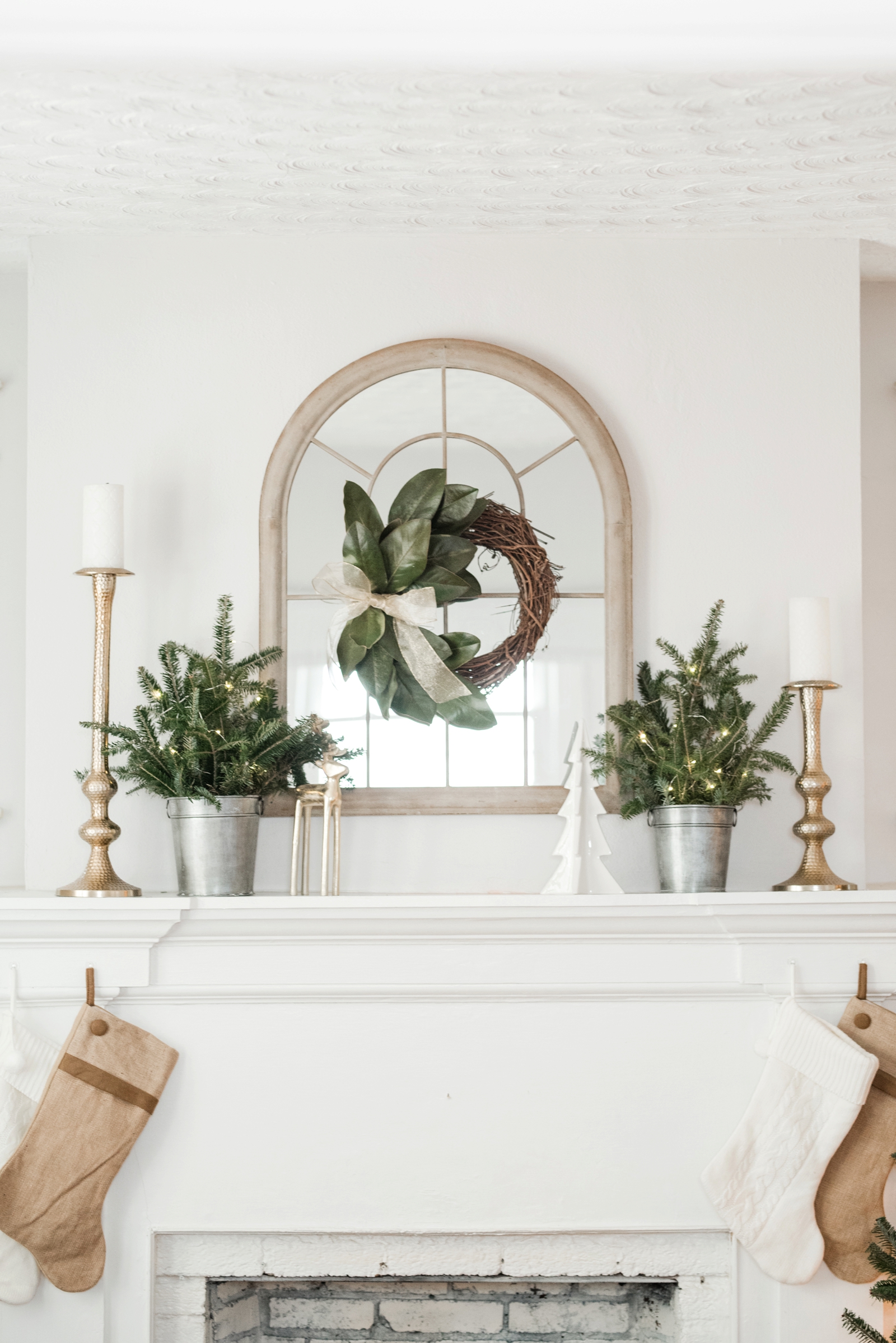 southern neutral christmas decor in old craftsman home norfolk virginia