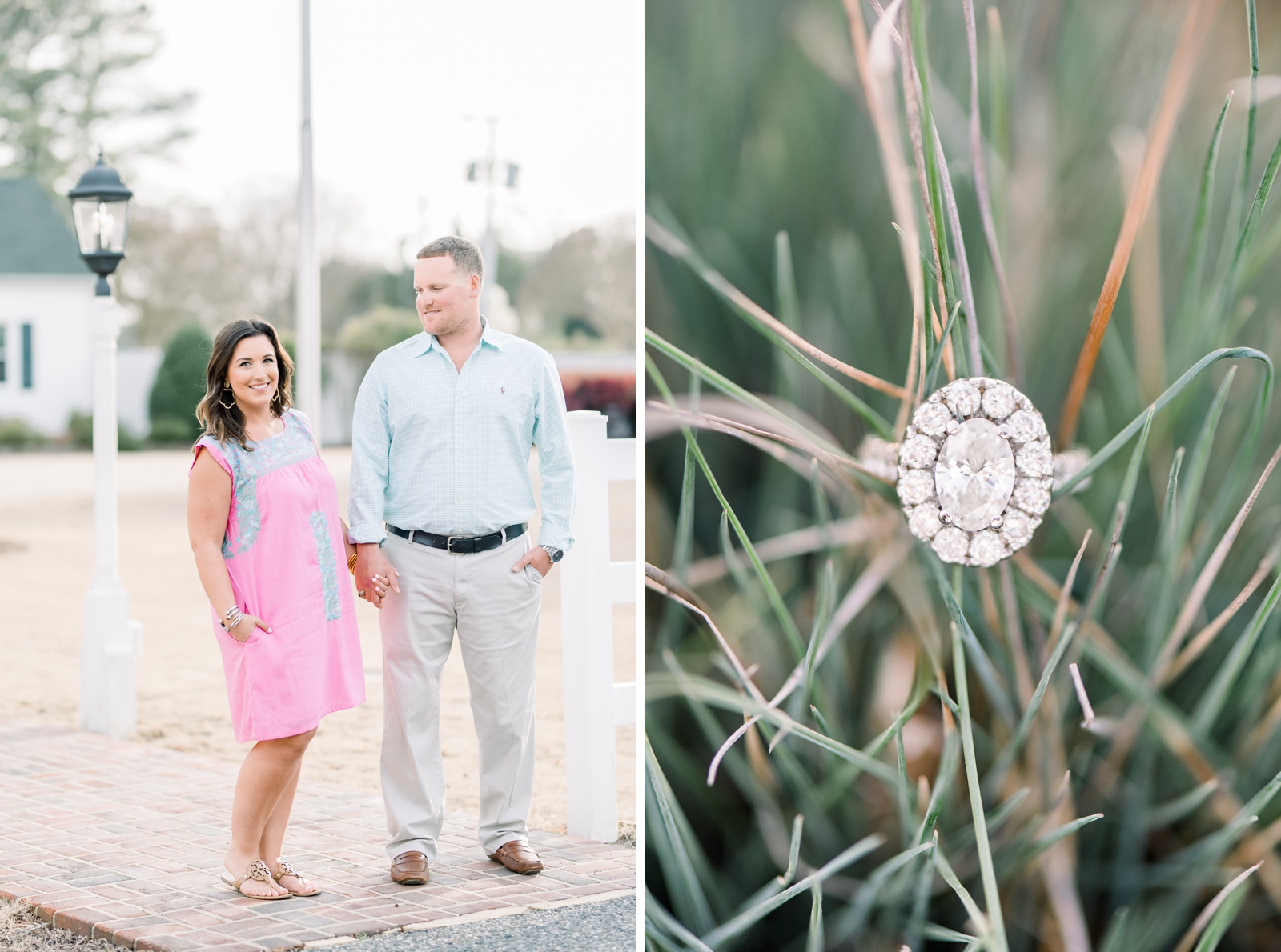Indian Creek Yacht & Country Club wedding engagement session in Kilmarnock Virginia. Beautiful golden light and spring foliage!