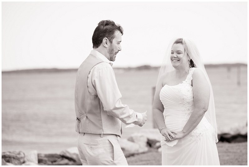 poquoson waterfront yacht club wedding beach blue sea glass