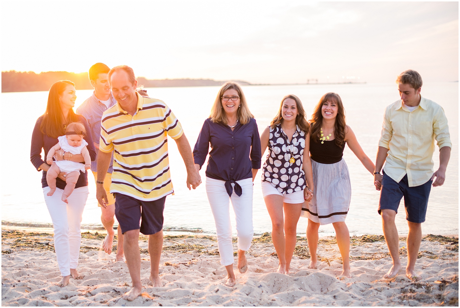 yorktown beach sunset family portraits