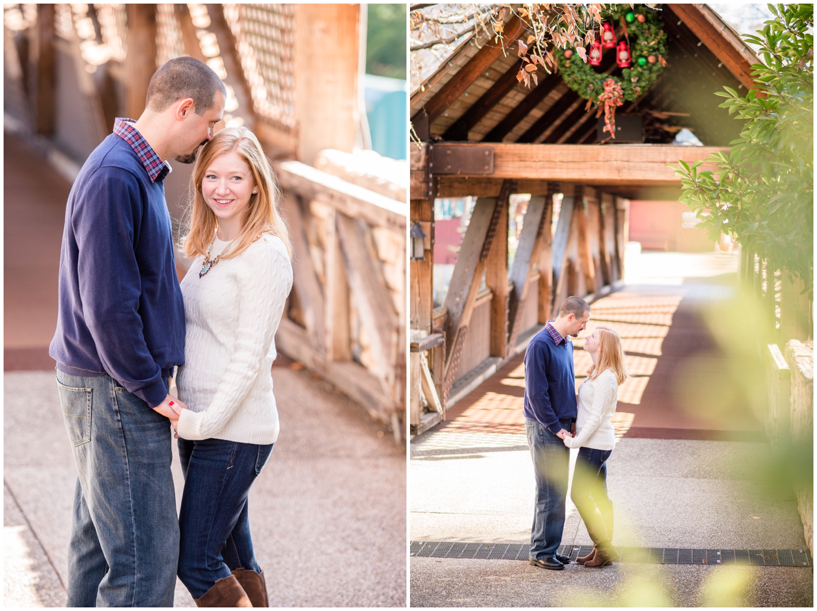busch gardens williamsburg christmastown virginia engagement pictures