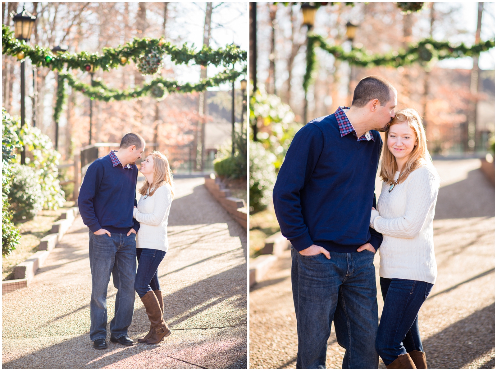 busch gardens williamsburg christmastown virginia engagement pictures