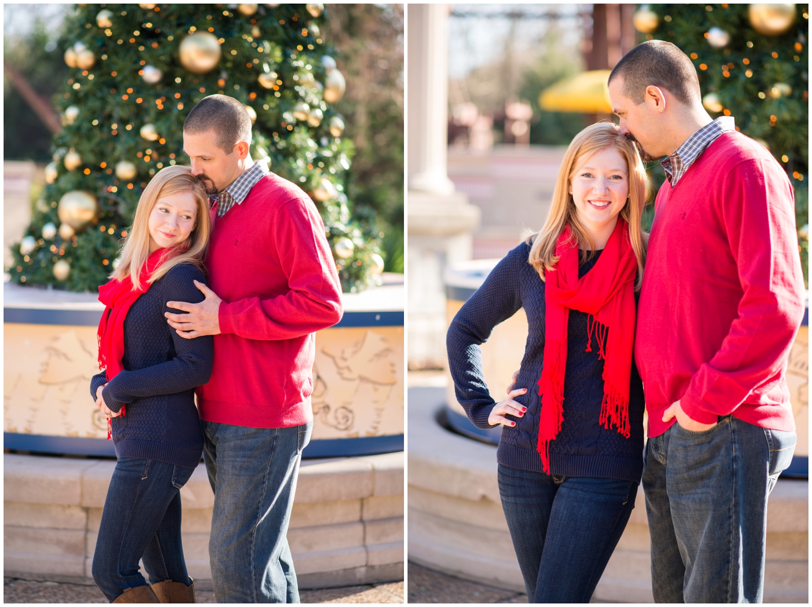 busch gardens williamsburg christmastown virginia engagement pictures