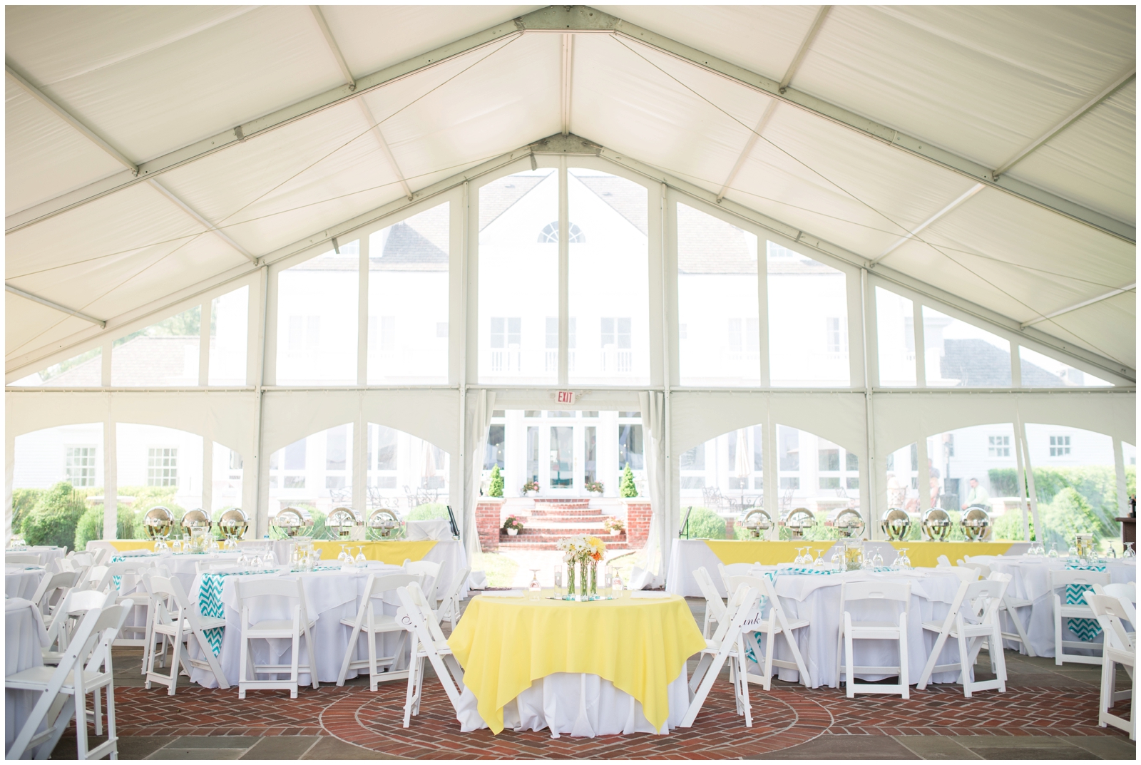 virginia plantation estate wedding inn at warner hall teal and yellow daisy 