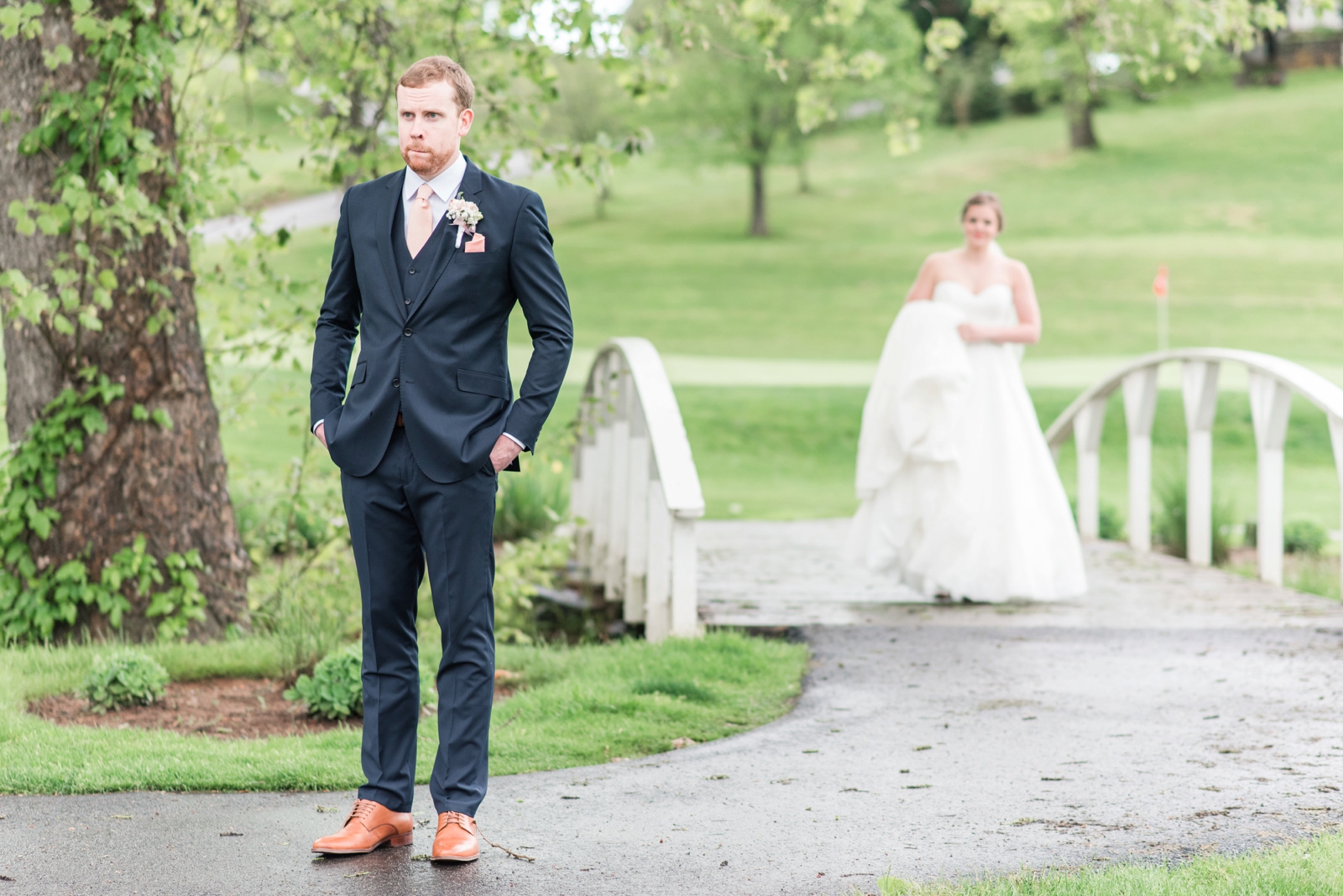 fauquier springs country club warrenton virginia navy and peach spring wedding 