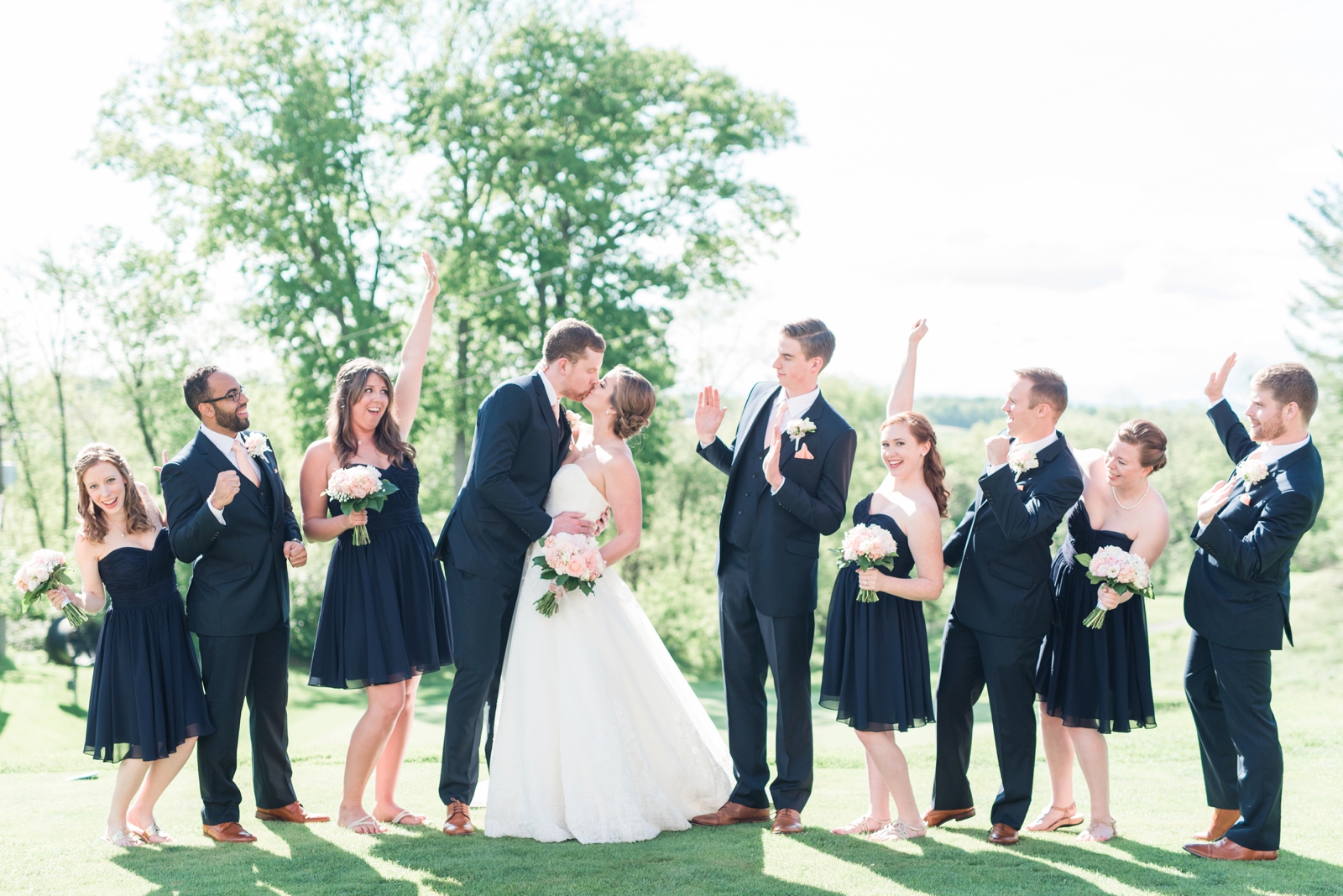 fauquier springs country club warrenton virginia navy and peach spring wedding 