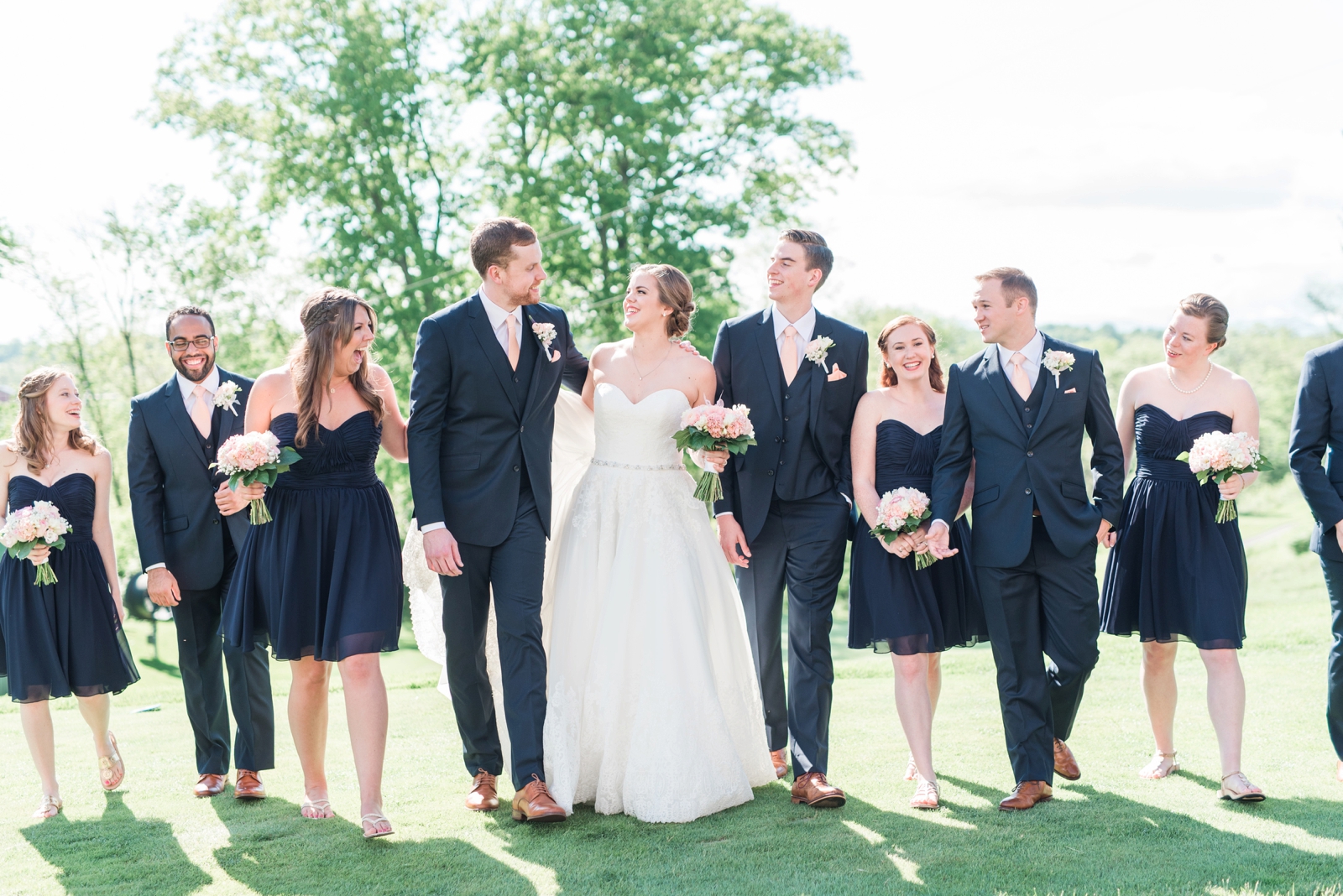 fauquier springs country club warrenton virginia navy and peach spring wedding 