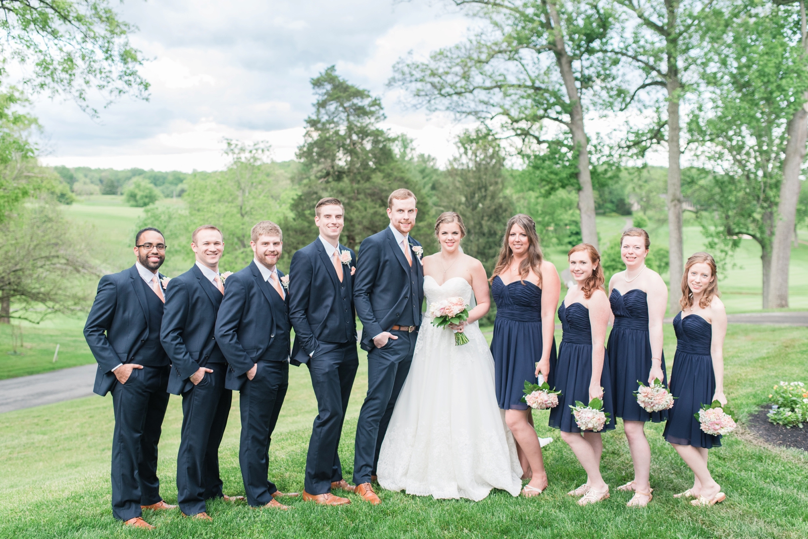 fauquier springs country club warrenton virginia navy and peach spring wedding 