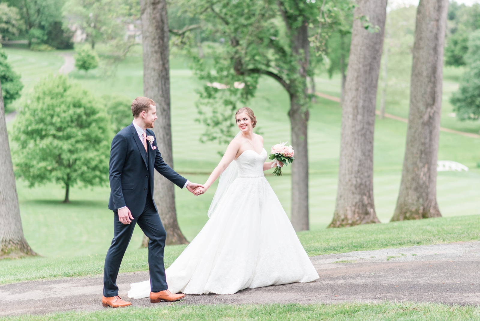 fauquier springs country club warrenton virginia navy and peach spring wedding 