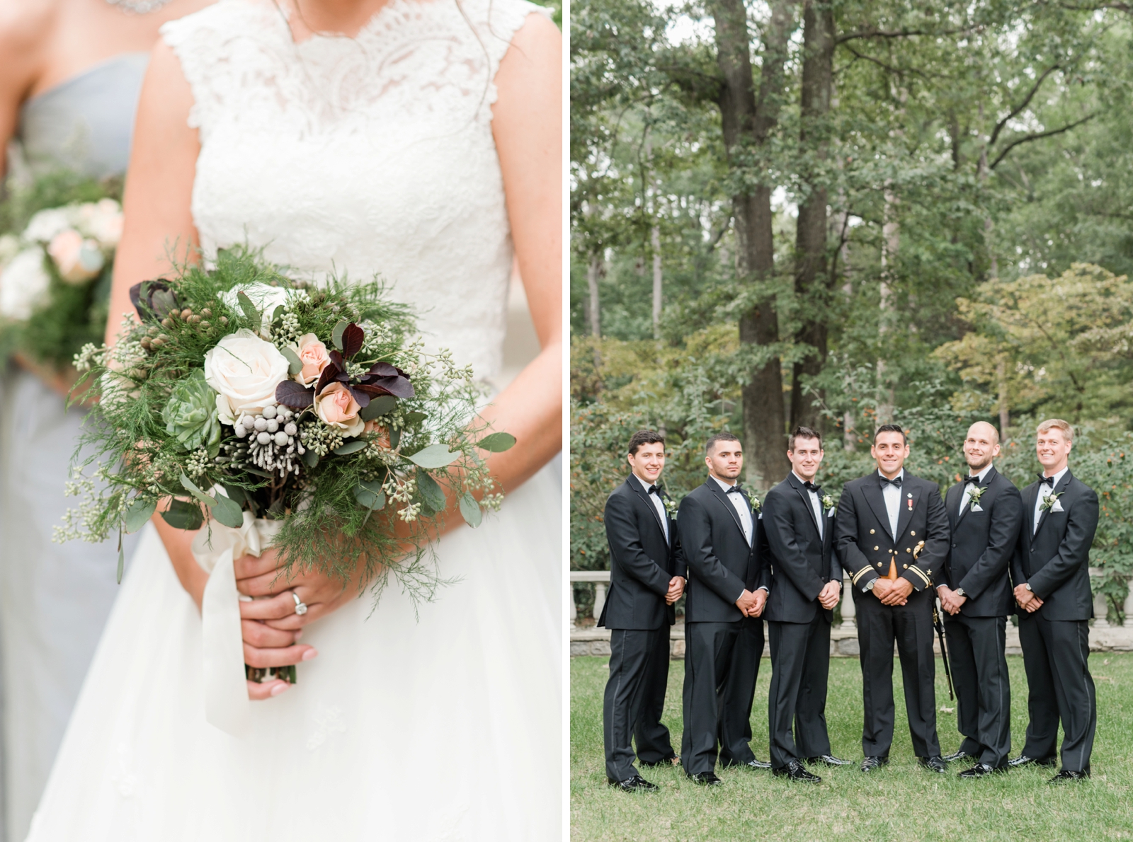 norfolk botanical gardens wedding dusty blue rustic natural elegant